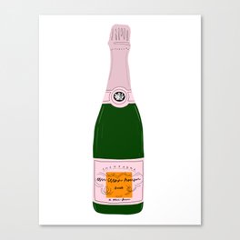 champagne rose bottle Canvas Print