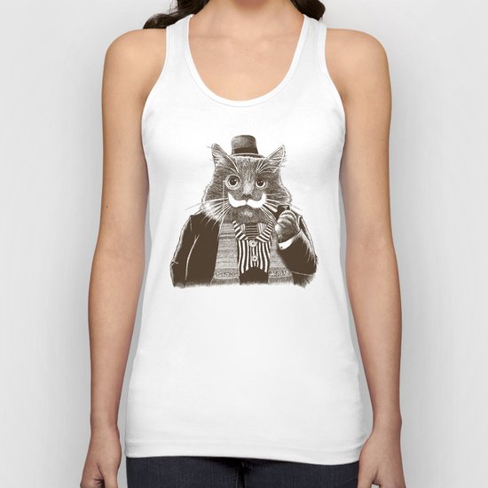 Mustache Cat Unisex Tank Top