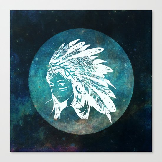 Moon Child Goddess Bohemian Girl Canvas Print