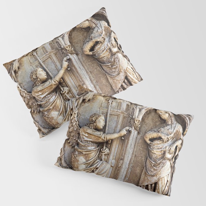 Orvieto Cathedral Facade Relief Annunciation Gothic Art Pillow Sham