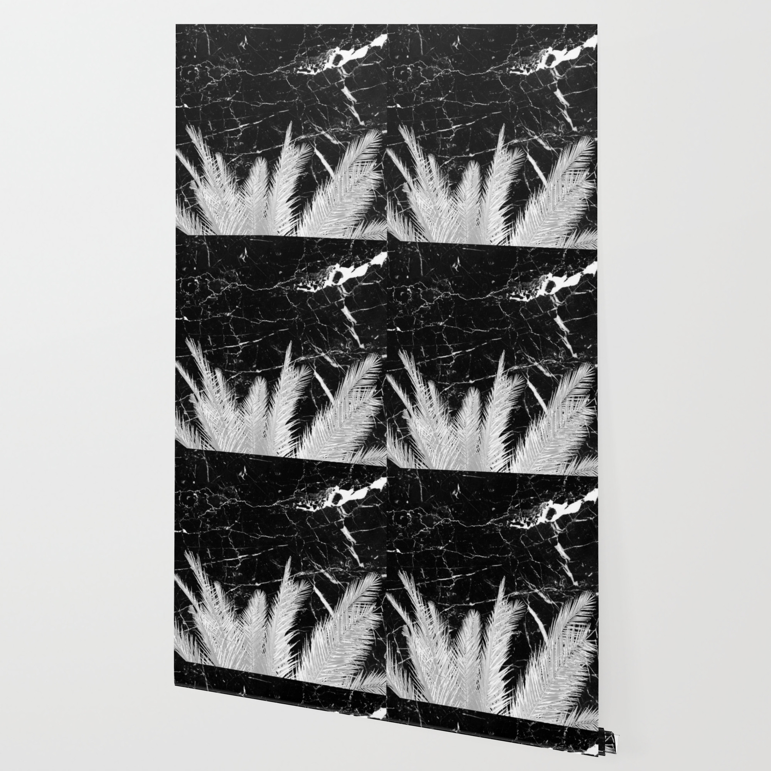 Fresh White Palm Tree On Black Granite Wallpaper By Semisweetbrand