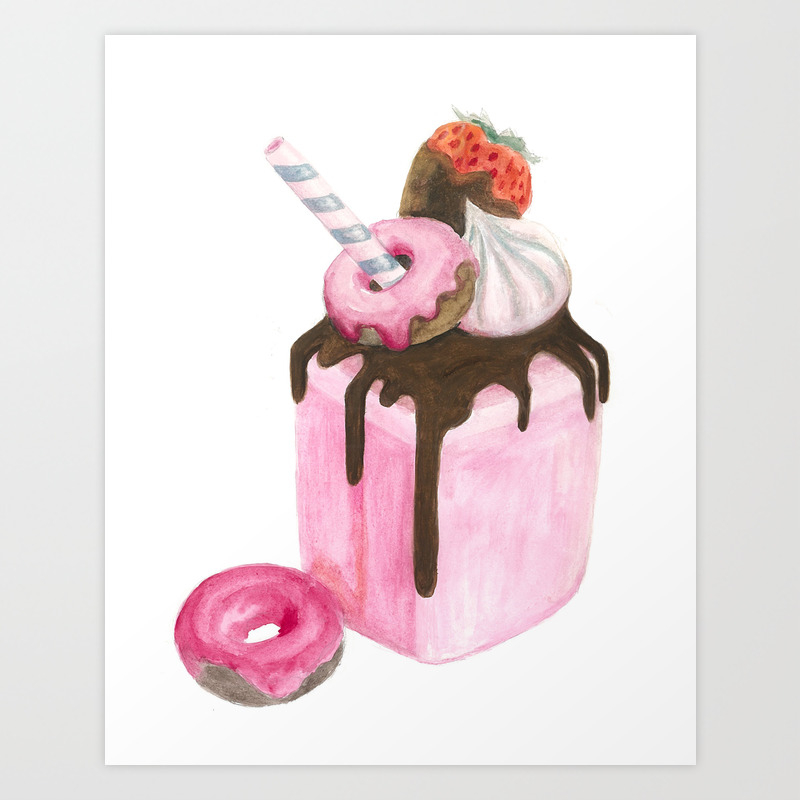 Strawberry Milkshake Pink Milkshake Donuts Sweets Art Watercolor Art Pink Art Dessert Art Print By Printableart Society6 Download the free graphic resources in the form of png, eps, ai or psd. strawberry milkshake pink milkshake donuts sweets art watercolor art pink art dessert art print by printableart
