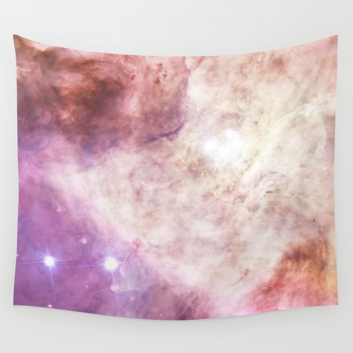 Trendy girly pink elegant nebula cosmology galaxy Wall Tapestry