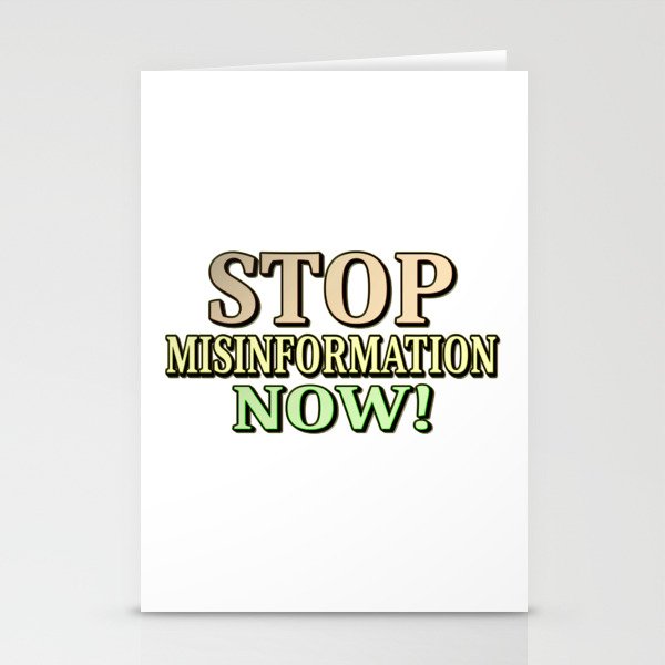"STOP MISINFORMATION" Cute Design. Buy Now! Stationery Cards