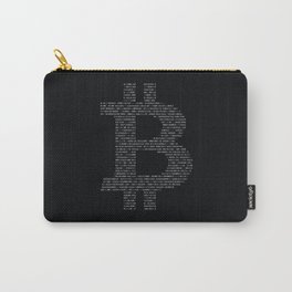 Bitcoin Binary Black Carry-All Pouch