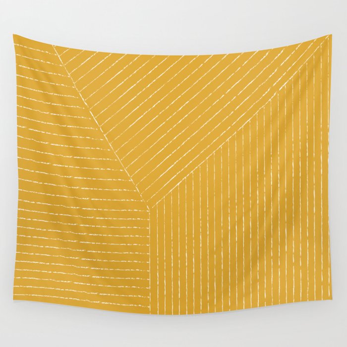 Lines (Mustard Yellow) Wall Tapestry