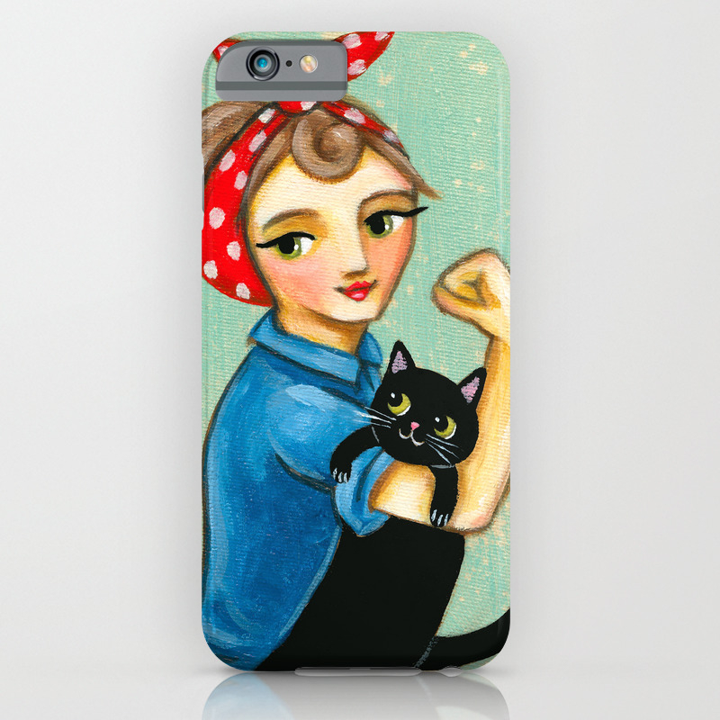 Rosie The Riveter With Black Cat We Can Do It Painting By Tascha