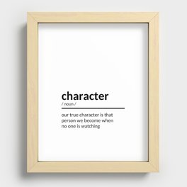 character definition Recessed Framed Print
