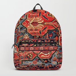 Kashan Poshti Central Persian Rug Print Backpack | Poshti, Bohemian, Graphicdesign, Ethnic, Pattern, Geometric, Outdoor, Rug, Vintage, Persian 