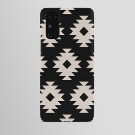 Southwestern Pattern 542 Black and Linen White Android Case