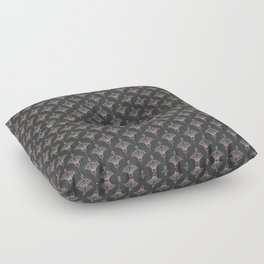 Elegant Luxury Art Deco Century Pattern Rose Gold Grey Floor Pillow