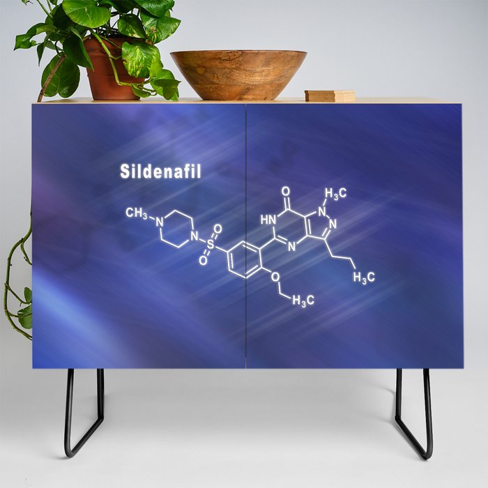 Sildenafil erectile dysfunction drug molecule Structural chemical formula Credenza