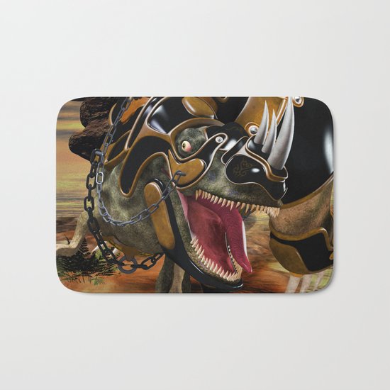 T-Rex with armor Bath Mat