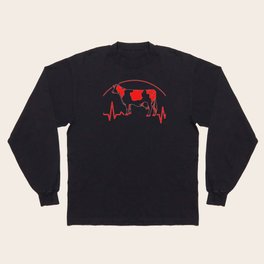 Cow heartbeat heart rate monitor EKG Long Sleeve T-shirt