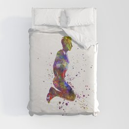 Fitness in watercolor Duvet Cover