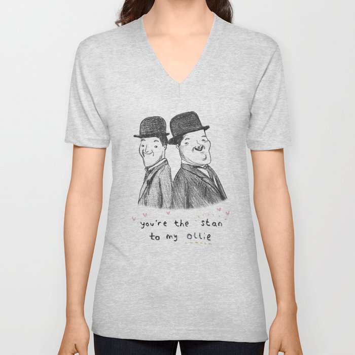 Laurel & Hardy V Neck T Shirt