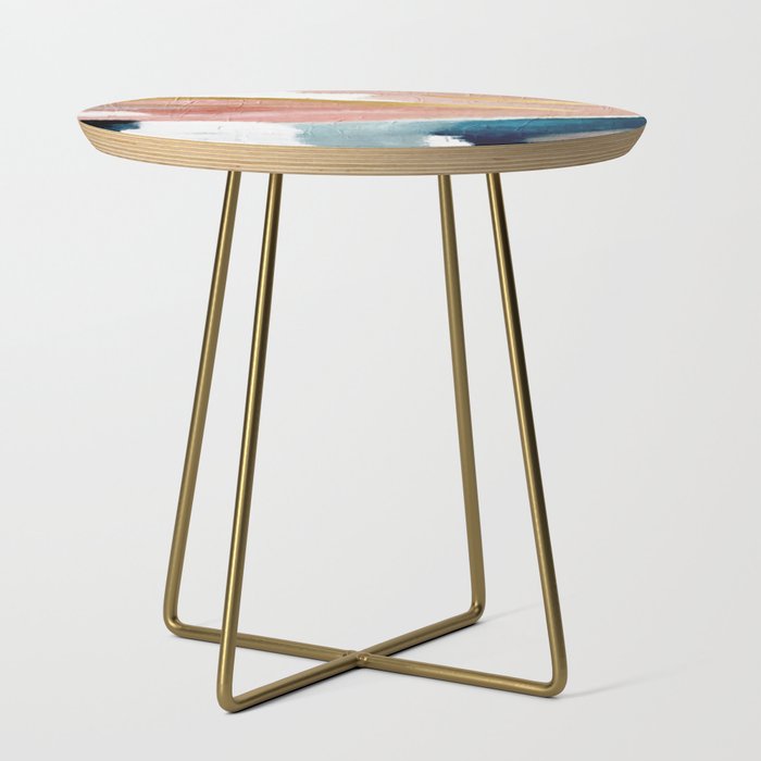 Exhale A Pretty Minimal Acrylic Piece In Pinks Blues And Gold Exhale A Pretty Minimal Acrylic Piece In Pinks Blues And Gold Side Table