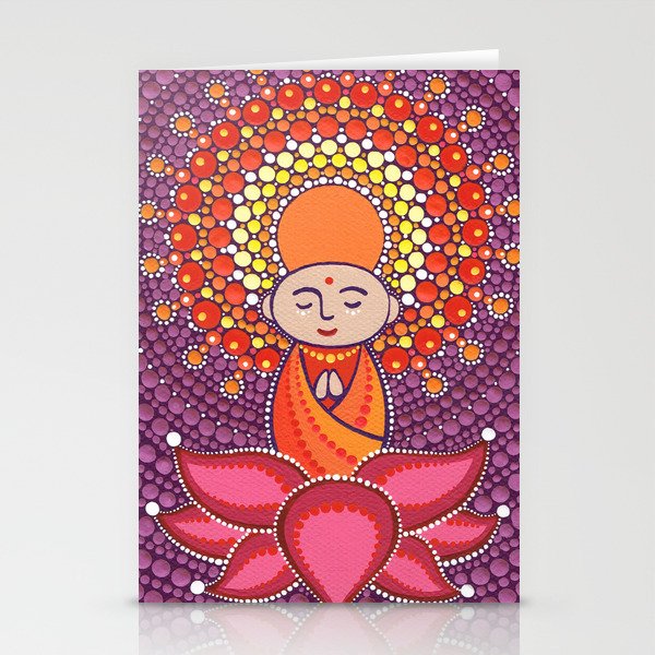 Jizo Meditating upon a Ruby Lotus Stationery Cards