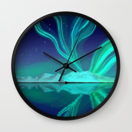 Northern Lights Aurora borealis by Creations Artext Wall Clock