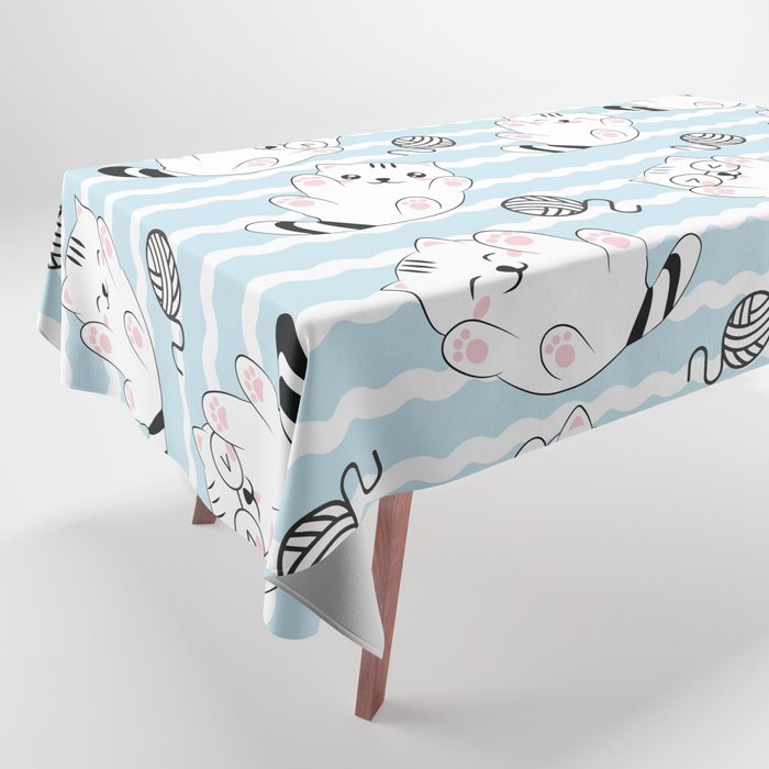 Kawaii Cute Cats Pattern Tablecloth