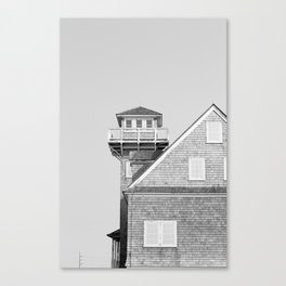 The Beach House (Black and White) X Outer Banks Photography Canvas Print