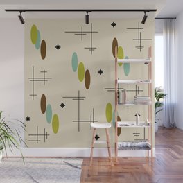 Ovals and Starbursts Colorful 3 Wall Mural