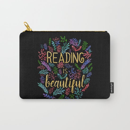 Reading is Beautiful - Gold Foil Carry-All Pouch