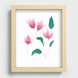 Pink Acrylic Flowers Print Recessed Framed Print