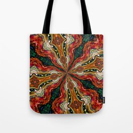 Red, Green And Gold Swirl Pattern Tote Bag