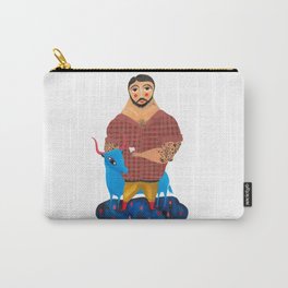 Paul Bunyan and Babe Carry-All Pouch | Curated, Beard, Man, Folklore, Manly, Animal, Folk, Lumberjack, Nature, Illustration 