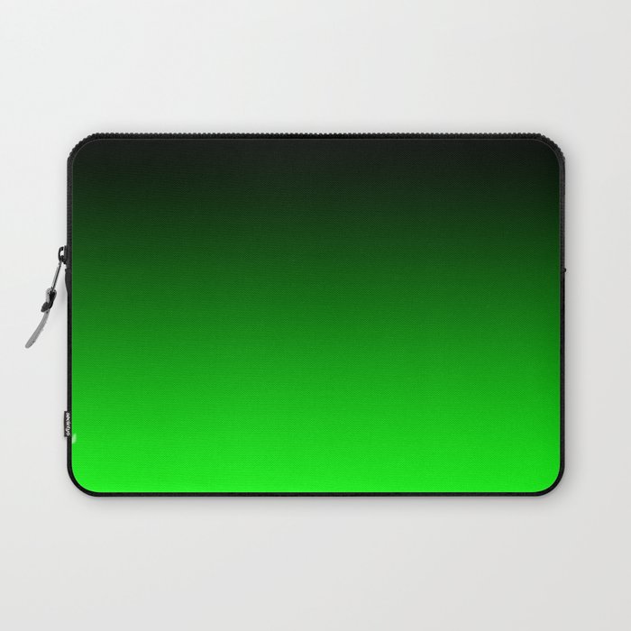 Black Lime Green Neon Nights Ombre Laptop Sleeve