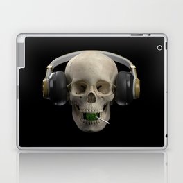 The skull  in the headphones  Laptop Skin