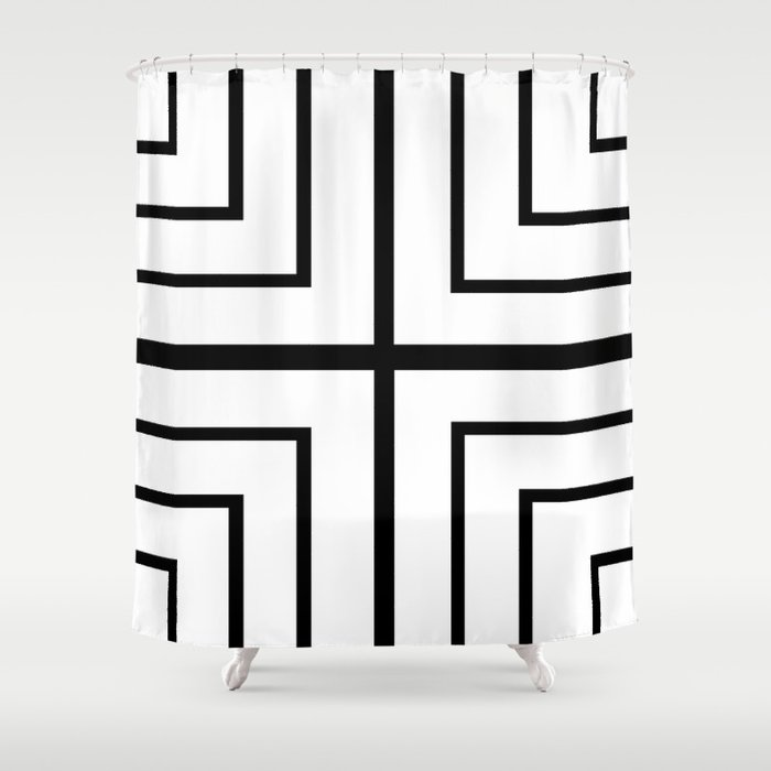 Square - Black and White Shower Curtain