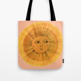 Sun Drawing Gold and Pink Tote Bag