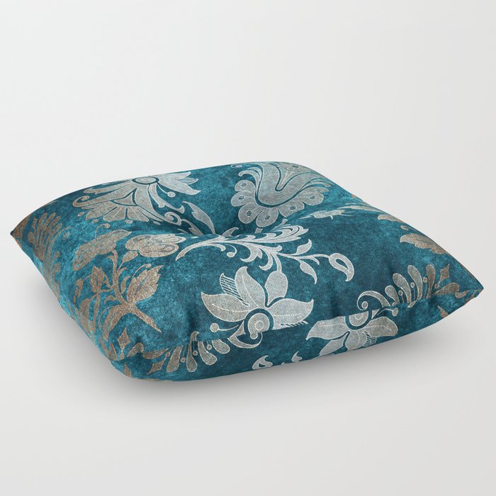 Teal floor online pillow