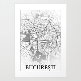 București, (Bucharest), Romania, city map print Art Print | Bucharestcitymap, Citymapprint, Bucharestmap, Bucharest, Graphicdesign, Mapdesign, Citymap, Dandistudio, Mapart, Mapposter 