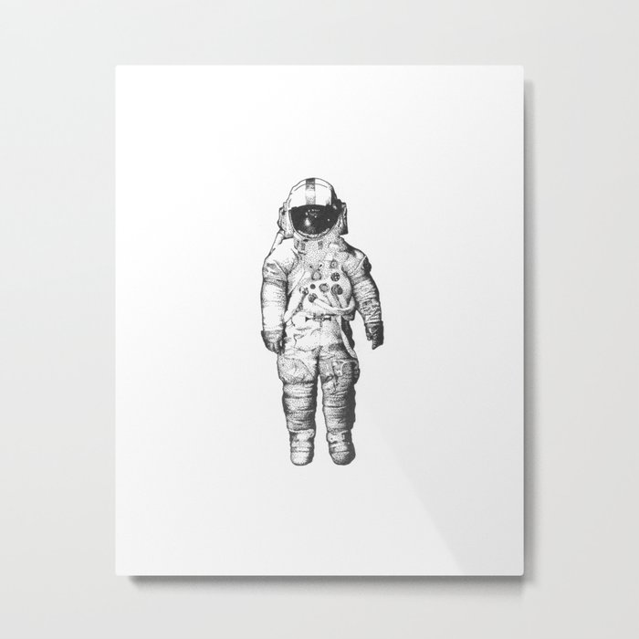 Deja Entendu astronaut dotwork Metal Print