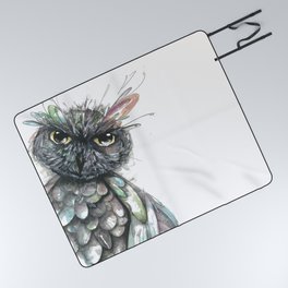 Black Owl_Owl 7 Picnic Blanket