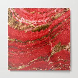 Red and Gold Marble Abstract Design Metal Print | Design, Faux, Abstract, Trendy, Digital, Gold, Graphicdesign, Metal, Red, Stylish 