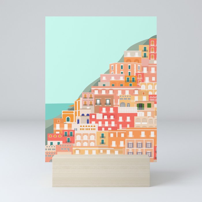 View over the Amalfi Coast, Positano, Italy Mini Art Print