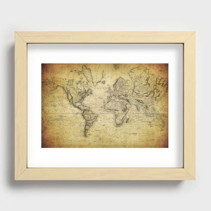 World Map 1814 Recessed Framed Print