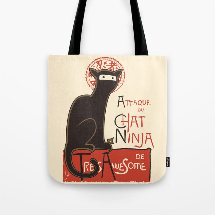 A French Ninja Cat (Le Chat Ninja) Tote Bag