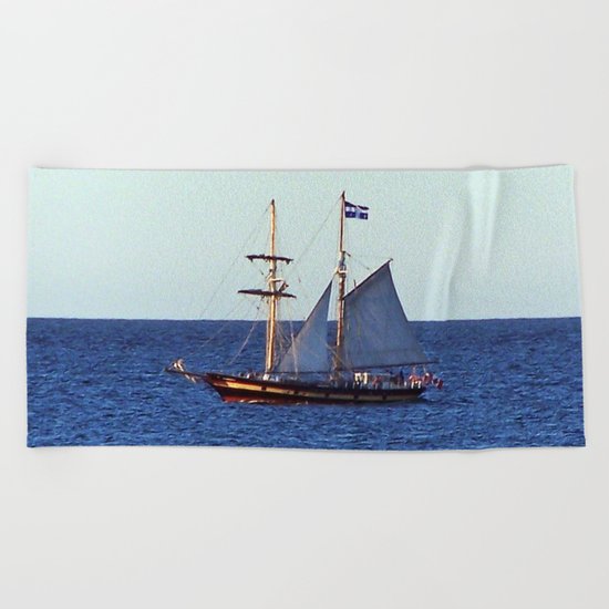 Quebec Sailboat Beach Towel