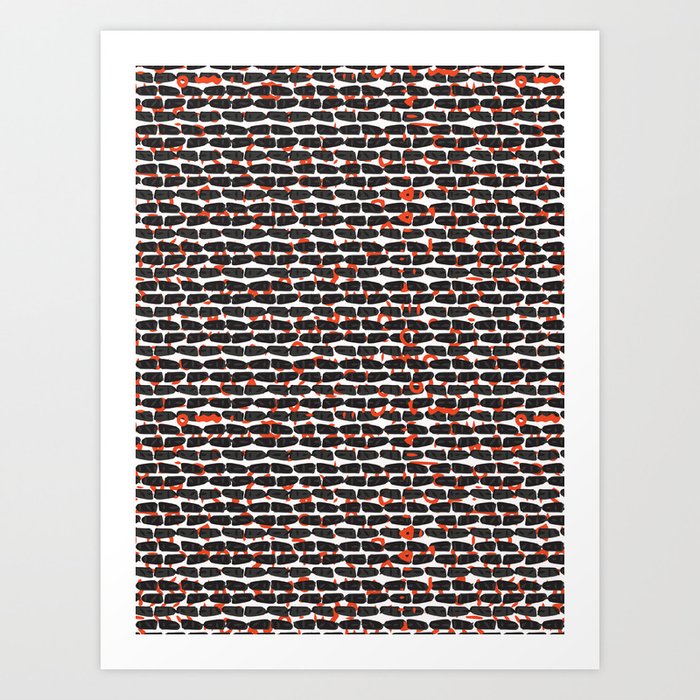 Red And Black Abstract Drawn Blood Wall Art Print By Limolida