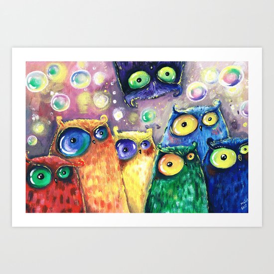 rainbow birds Art Print