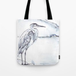 Heron, River, Mountain Tote Bag