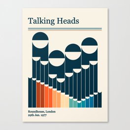 Talking Heads Retro Gig Poster Illustration | Minimalist Art Print Canvas Print