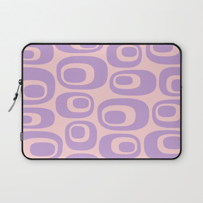 Retro Mid Century Modern Atomic Pattern 542 Pink and Lavender Laptop Sleeve