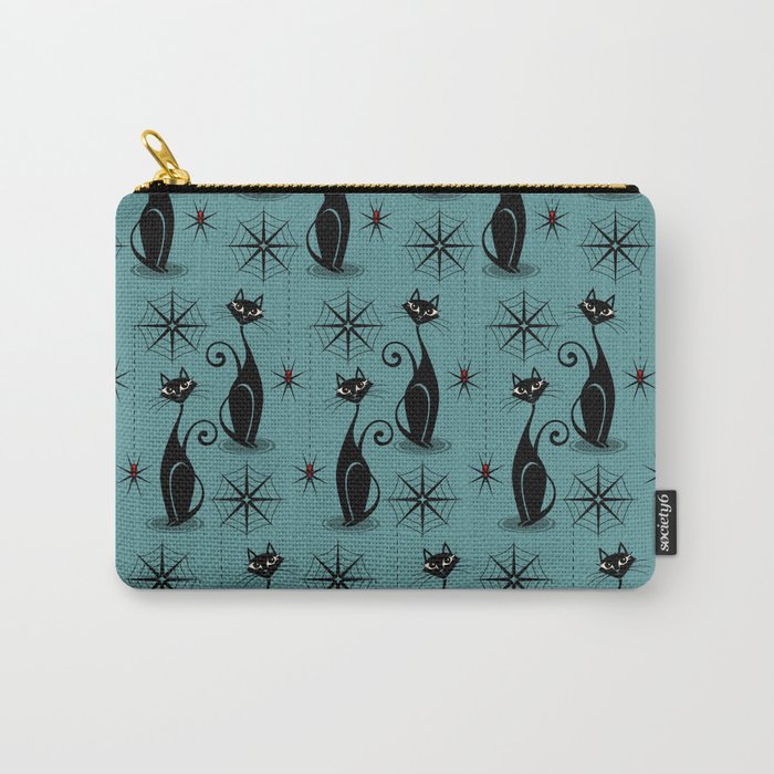 Retro Atomic Spooky Cats Carry-All Pouch