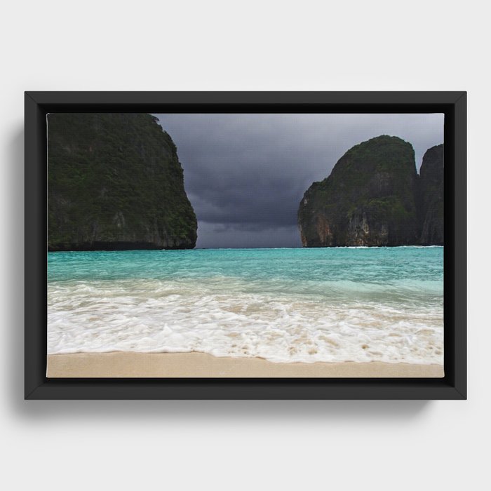Thialand Beach Storm Framed Canvas